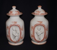 RARA COPPIA VASI CON COPERCHIO