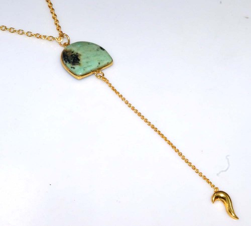 Collana lunga lunetta turchese