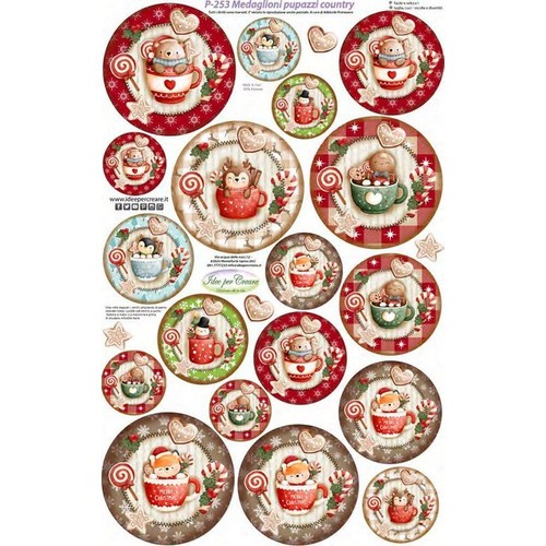 Pannolenci stampato medaglioni - pannolenci,