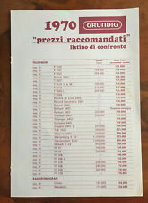 Listino prezzi Grundig 1970 Televisori Radiofonografi Radio Registratori