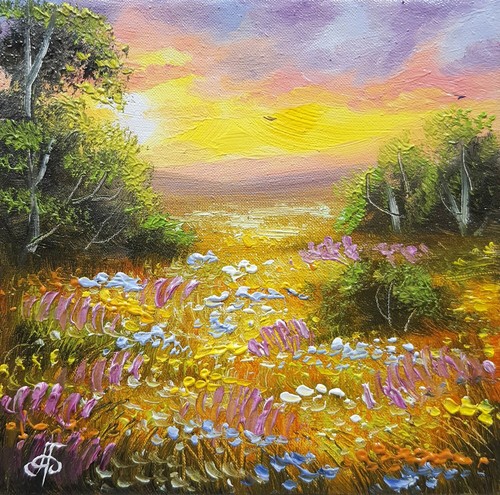 Paesaggio originale dipinto - , a