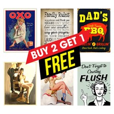 Insegna in latta bar/pub uomo grotta casa decorazione metallo targa casa bar capannone arte da parete M5