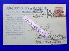 ?CARTOLINA MODENA NEGOZIO A.PRAMPOLINI PIAZZA MAZZINI 9/11 PUBBLICITARIA 1925?