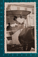 FOTO DONNA SABELLA ALLA GUIDA DEL  TRABALLERO CALESSE ALASSIO 1930 C. ( F 39 )