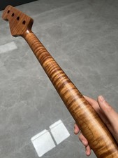 AAA Roasted Flame Maple Fretless Jazz Bass Fai da Te Collo Chitarra 20 Frets Satinato 34in