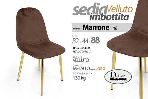 Sedia velluto metallo piedi - velluto,
