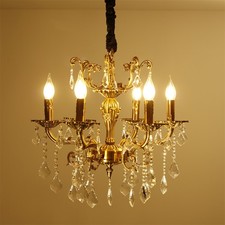 Lampadario cristallo ottone
