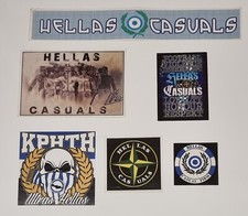 Hellas casuals Greek hooligans 11 rare old stickers ULTRAS Grecia No sciarpa