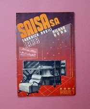 Saisa S.A. Fabbrica Mobili 1938 Milano Roma arredamento interni stile OTTIMO