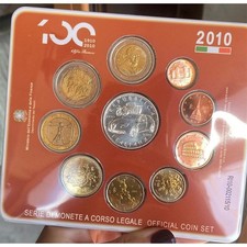 DIVISIONALE 2010 ALFA ROMEO CON 5 EURO ARGENTO SILVER FIOR DI CONIO UNC