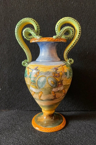 Vaso maiolica policroma - vaso,