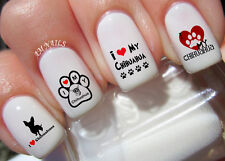 Adesivi Nail Art I Love My Chihuahua Trasferibili Decalcomanie Set di 32 - A1205