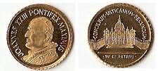 PICCOLA Mini Moneta MEDAGLIA SANTO PAPA GIOVANNI XXIII  1 cm. PLACCATA ORO 
