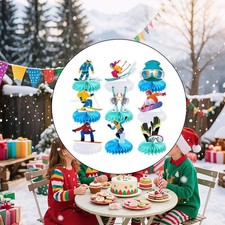 Centrotavola da tavolo con decorazioni per compleanni a tema sciistico, 9