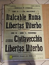 Manifesto Viterbo Basket Italcable Roma Libertas Civitavecchia Anni 50