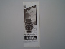 advertising Pubblicità 1940 CRONOGRAFO UNIVERSAL GENEVE COMPUR