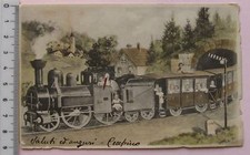 cartolina augurale nascita treno bimbi e cicogna - 3989