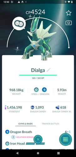 Shiny dialga level50 - dialga, moveset