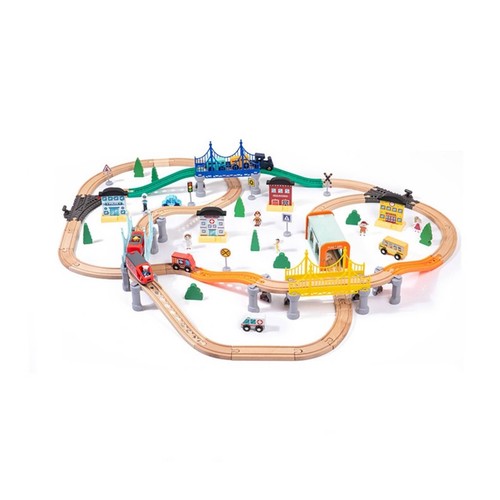 Trenino legno con binari - legno,