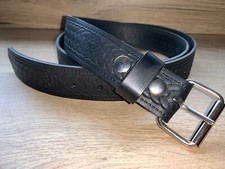 Cintura celtica nera fatta a mano vera pelle italiana fibbia a scatto made in England K7