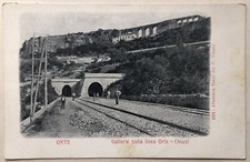 Cartolina orte treno stazione - cartolina,