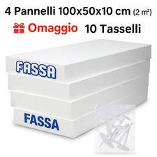 Pannello Polistirene EPS per Cappotto Termico 100x50x10 cm X4 – Isolamento FASSA
