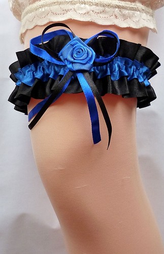 Giarrettiera sposa nera blu