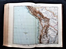 Mappa antica Carta - Sud America Perù Cile Pacifico - Atlante geografico Stieler