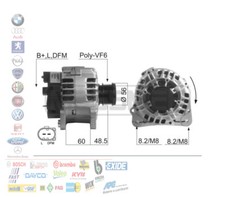 ALTERNATORE 120A 14V PER AUDI