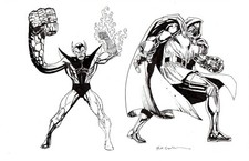 BILL SIENKIEWICZ  - Tavola originale  Super Skrull & Doctor Doom