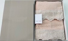 Coppia Asciugamano 1+1 Ospite Spugna di Cotone Ricamata Morbida Assorbente