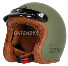 Acerbis VERDE MILITARE Open Face Casco Moto Cafe Racer Trials Scooter