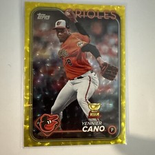 2024 Topps Yennier Cano #158 Yellow Crackle /50 Rookie Cup Baltimore Orioles