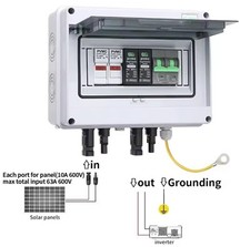 QUADRO ELETTRICO  FOTOVOLTAICO  + fusibili , magnetotermici e scaricatori