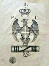 1931 MILIZIA CORPO FORESTALE dello STATO Disegno a china su carta MVSN fascismo