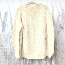 Maglione pescatore girocollo Charles O'Laghlin Made In Ireland CableKnit taglia Large 