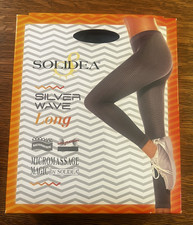 Leggings lunghi micromassaggio Solidea Silver Wave neri nuovi scatola mai aperta 
