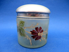 ANTICO BARATTOLO IN VETRO CON COPERCHIO IN METALLO -