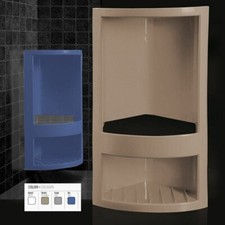Angolare da parete porta cosmetici doccia 2 piani in pvc 14 x 32.5 cm 3 colori
