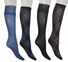 ( 4 PAIA ) Calze donna gambaletto elasticizzate, in morbida microfibra coprenti