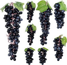 8 Uva Artificiale Realistico, Nero Grappoli Di Uva Artificiale Simulazione, Nera