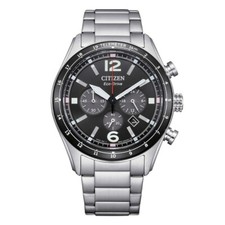 CITIZEN ECO-DRIVE Aviator Cron OROLOGIO DA UOMO CRONOGRAFO IN ACCIAIO CA4654-55E