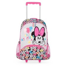 DISNEY • Zaino Scuola per Bambina di Minnie con Ruote Zainetto Asilo Trolley