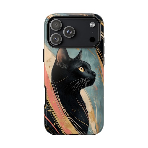 Custodia telefono gatto - , nero