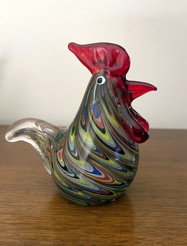Fermacarte gallo vetro - fermacarte,
