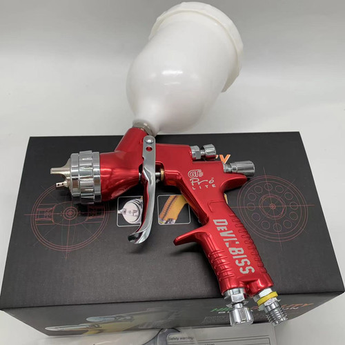 Red spray gun - red, varnish