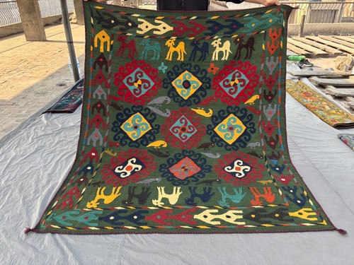 Tappeto vintage uzbeko suzani - uzbeko,