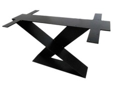 2 GAMBE TAVOLO in ferro piatto di Design stile INDUSTRIAL sez.20x1cm GTFPIZ-01