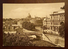 Cartolina Roma Castel Sant'Angelo e San Pietro Viaggiata nel  1953