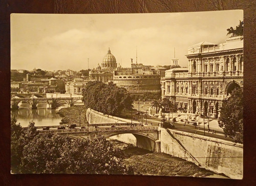 Cartolina roma castel - roma,